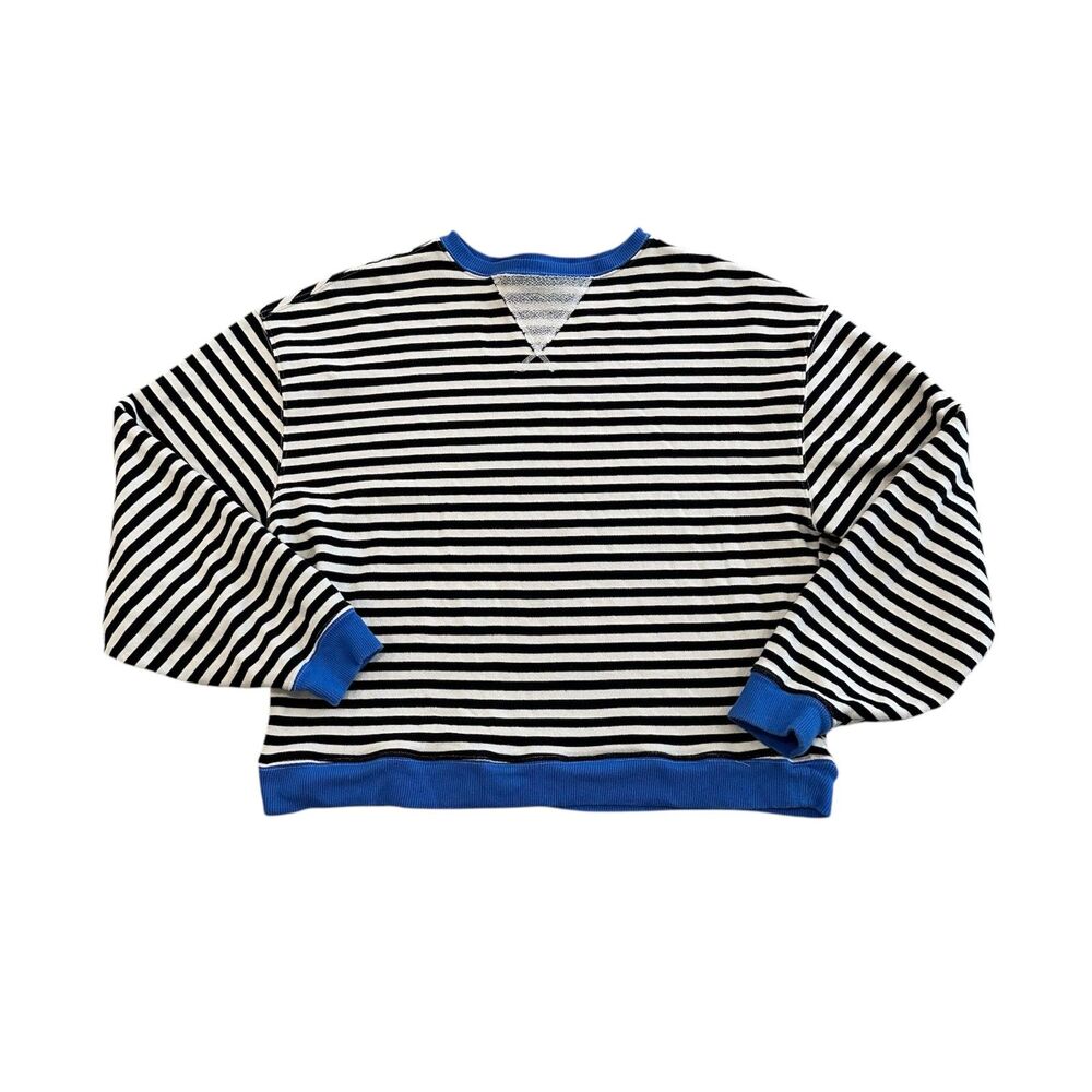 Free People Classic Striped Crew Sweatshirt Fits Oversized Size XS